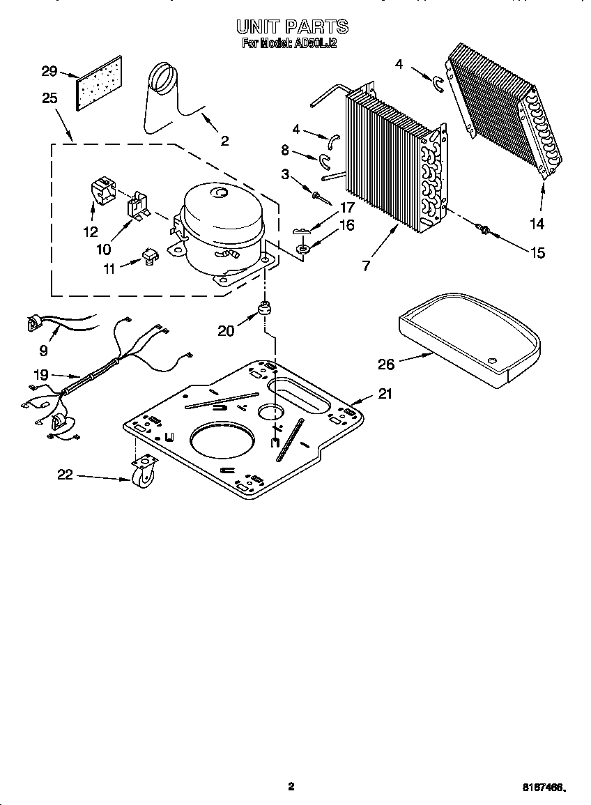 Whirlpool AD50LJ2 unit diagram