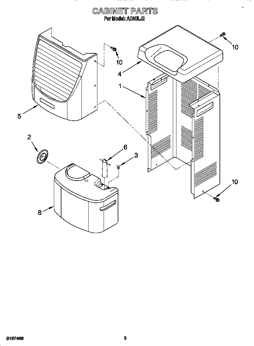 Whirlpool AD50LJ2 cabinet diagram
