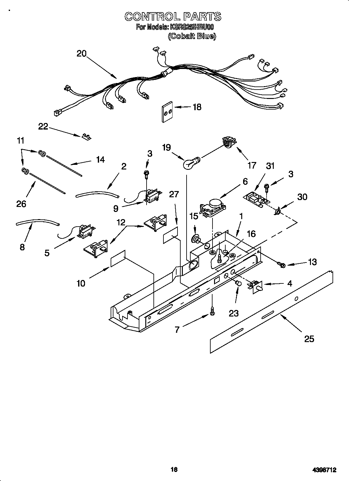 KitchenAid KSRS25IHBU00 control diagram