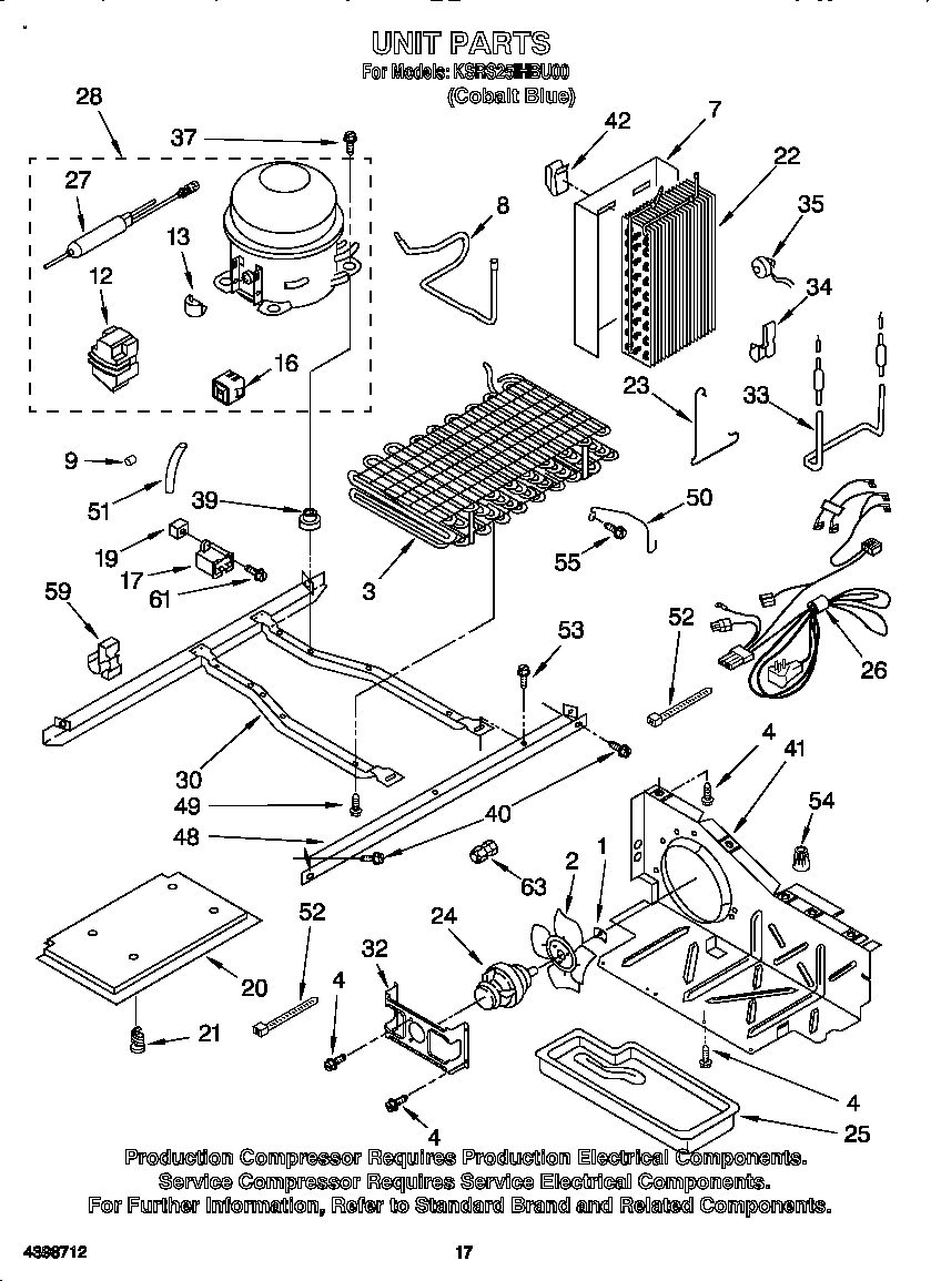 KitchenAid KSRS25IHBU00 unit diagram