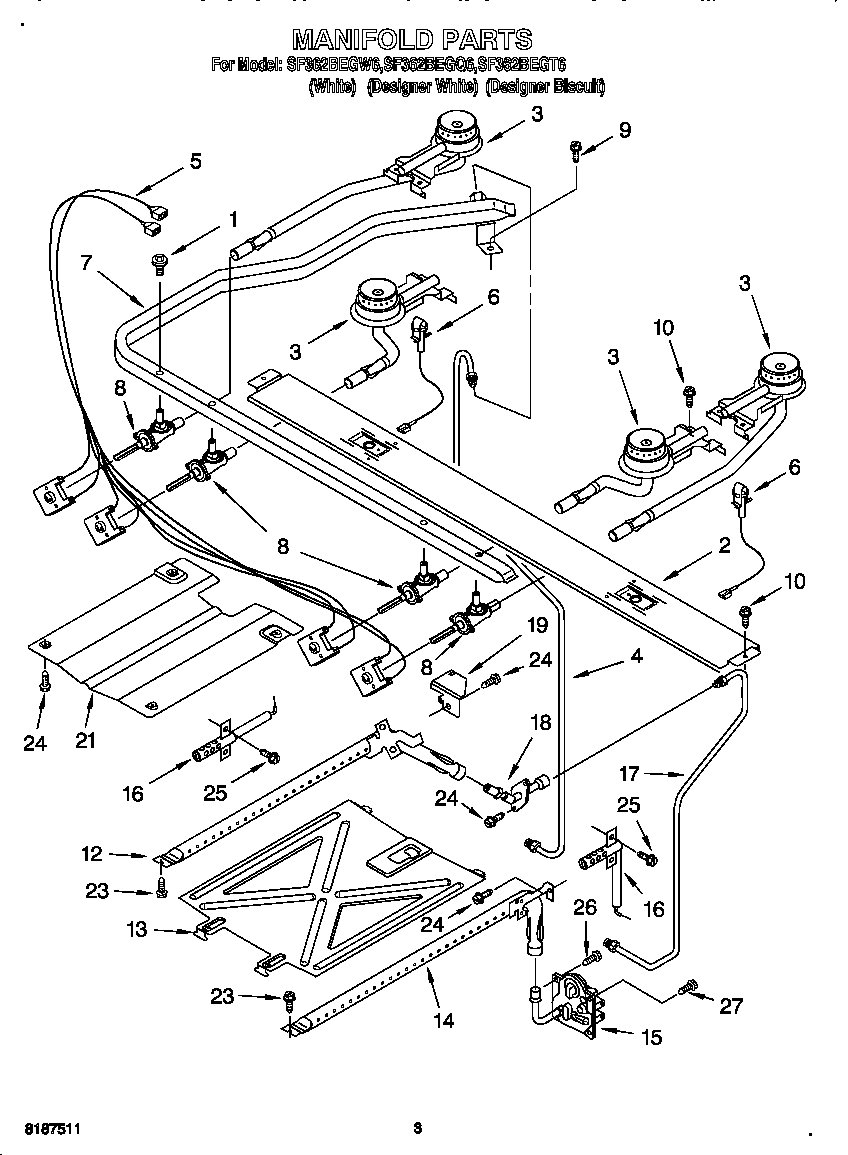 Whirlpool SF362BEGQ6 manifold diagram