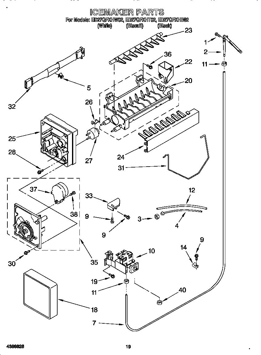 Whirlpool ED27QFXHT02 ice maker diagram
