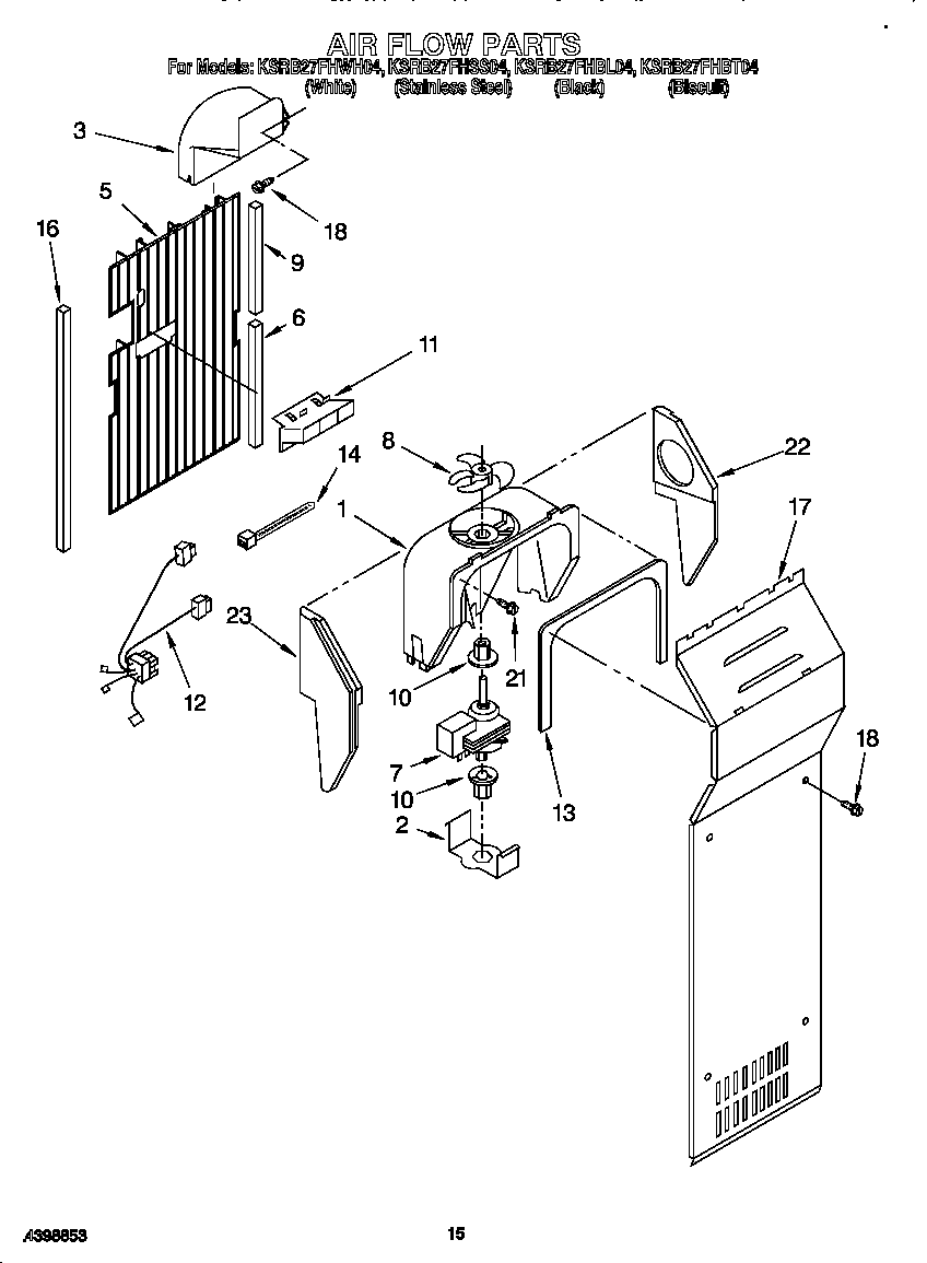 KitchenAid KSRB27FHWH04 air flow diagram