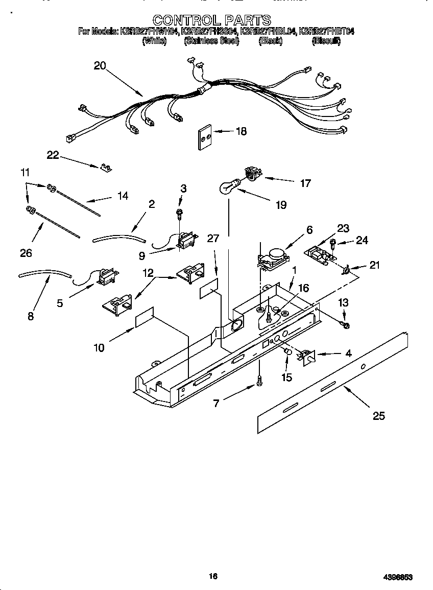 KitchenAid KSRB27FHWH04 control diagram