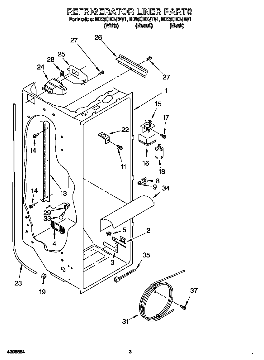 Whirlpool ED25CEXJB01 refrigerator liner diagram