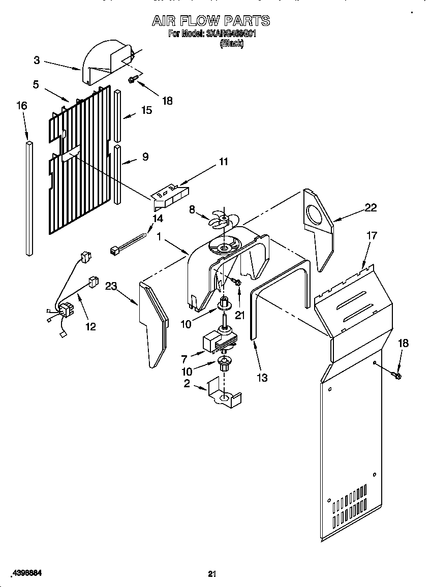 Whirlpool 3XARG488G01 air flow diagram