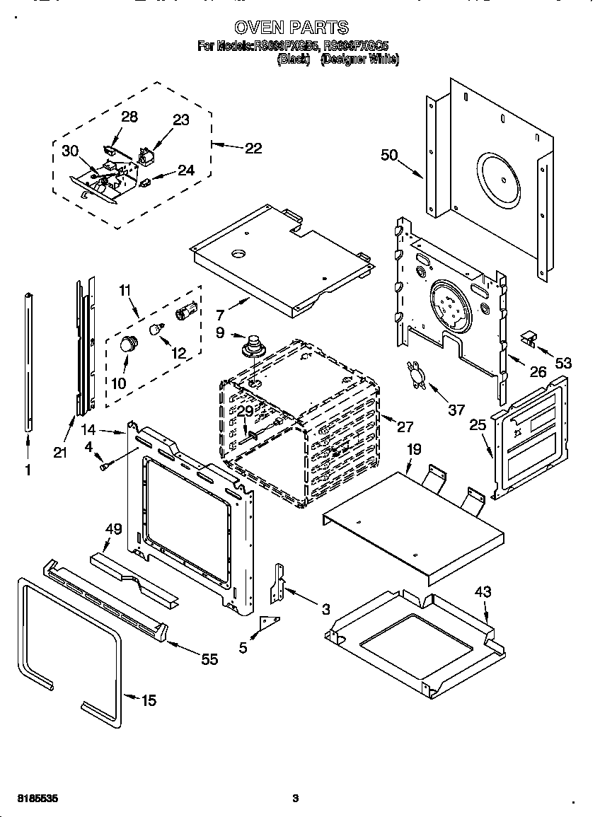 Whirlpool RS696PXGQ5 oven diagram