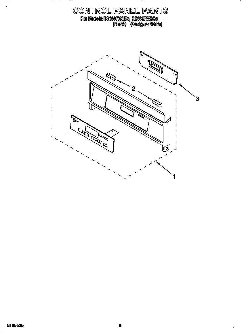 Whirlpool RS696PXGQ5 control panel diagram