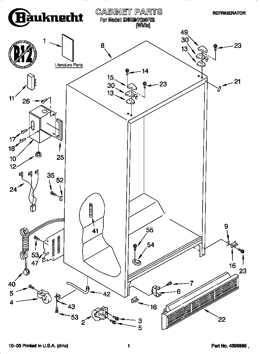 Bauknecht 3XKGN7050F03 cabinet diagram