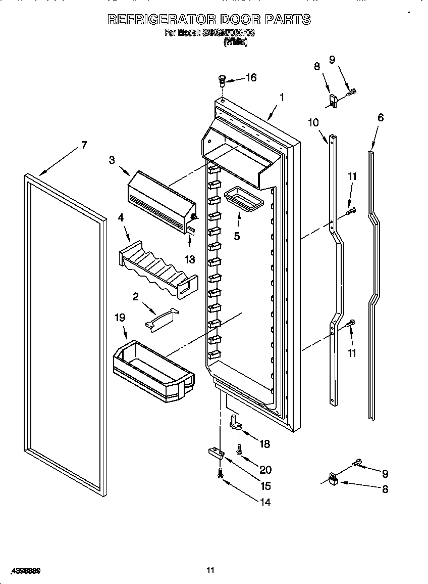 Bauknecht 3XKGN7050F03 refrigerator door diagram