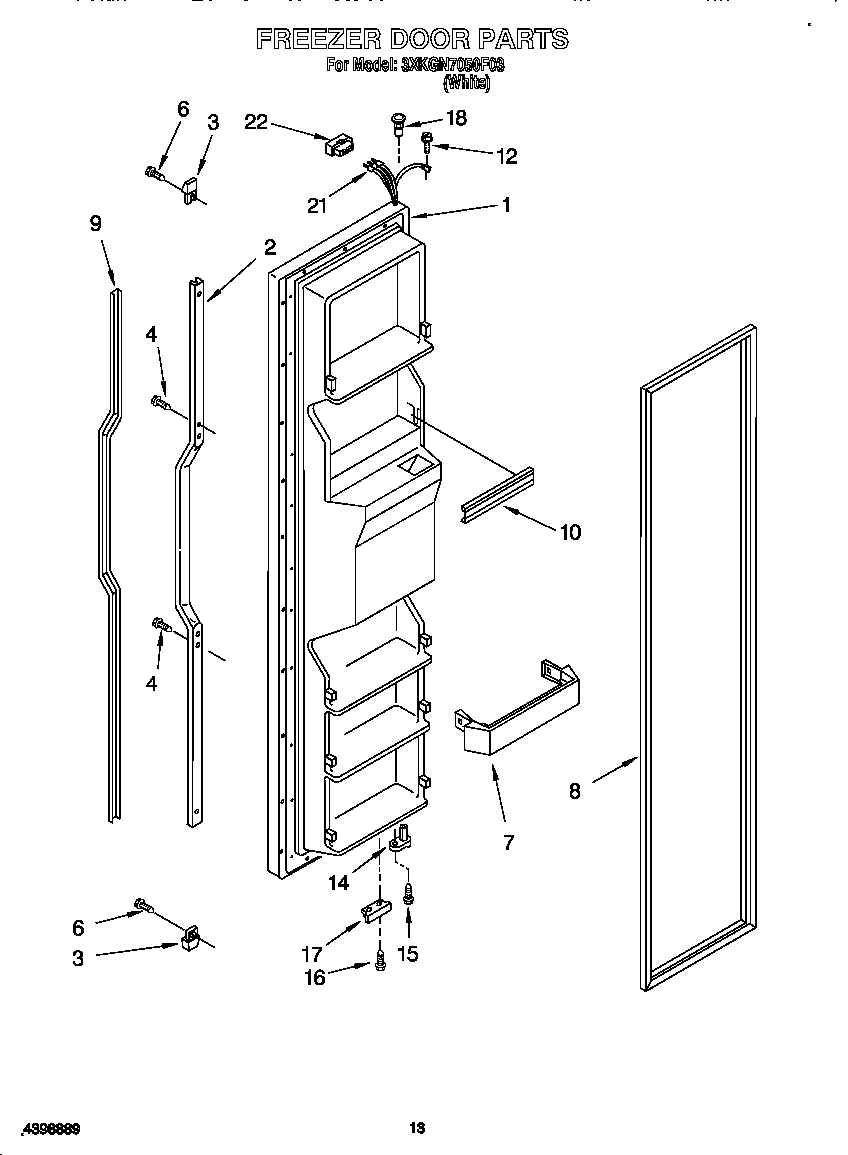 Bauknecht 3XKGN7050F03 freezer door diagram