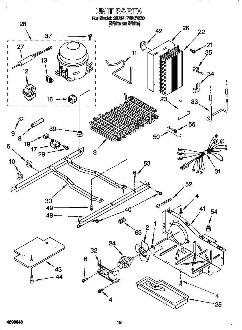 Whirlpool 3XART745GW00 unit diagram