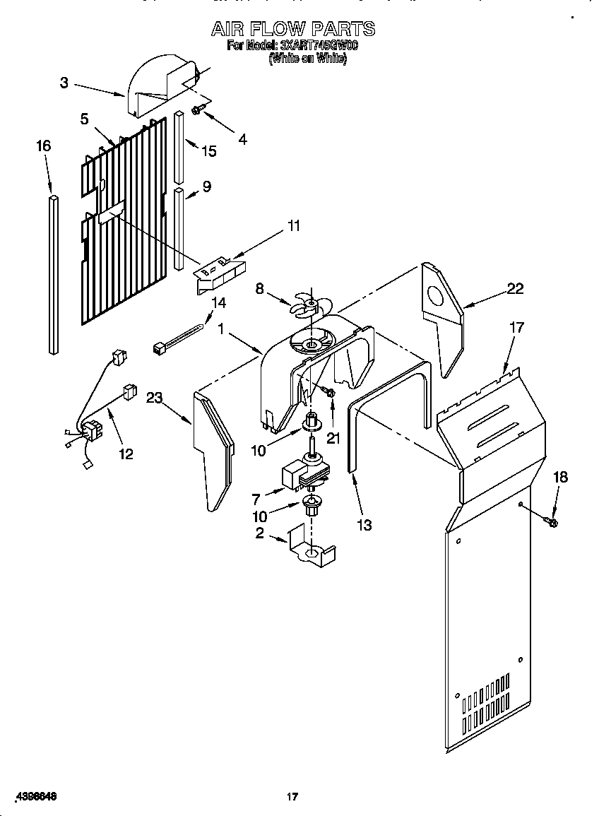 Whirlpool 3XART745GW00 air flow diagram