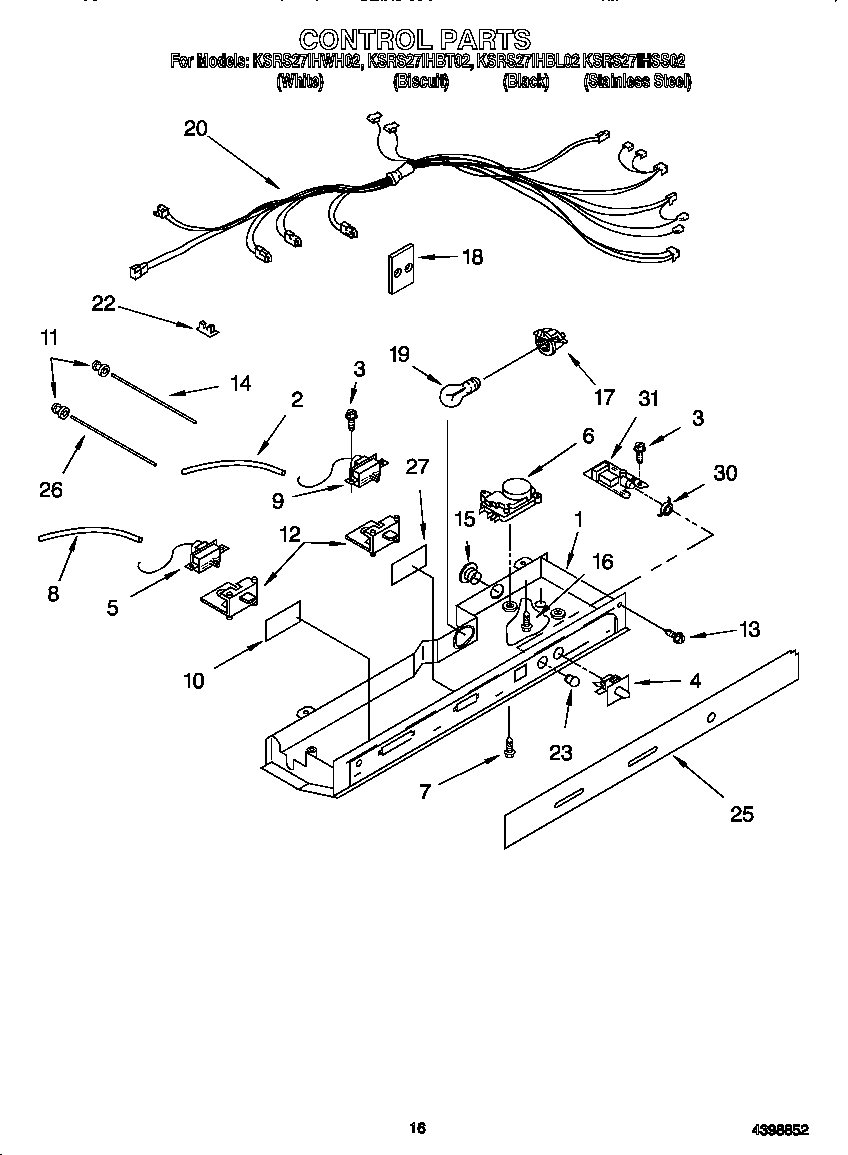 KitchenAid KSRS27IHSS02 control diagram