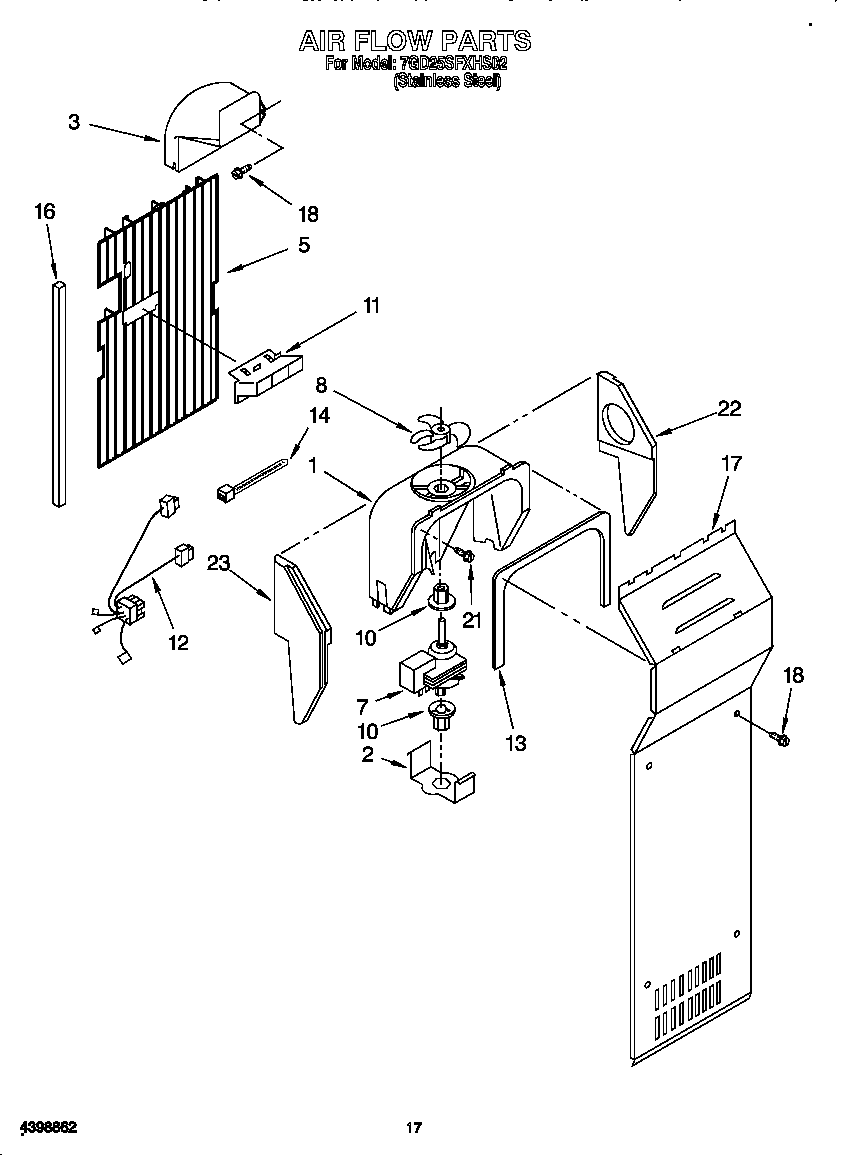 Whirlpool 7GD25SFXHS02 air flow diagram
