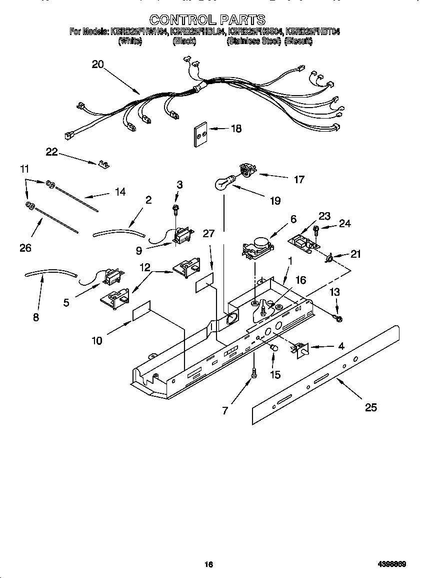 KitchenAid KSRB25FHSS04 control diagram