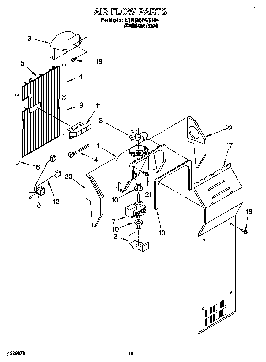 KitchenAid KSRS25FGSS14 air flow diagram
