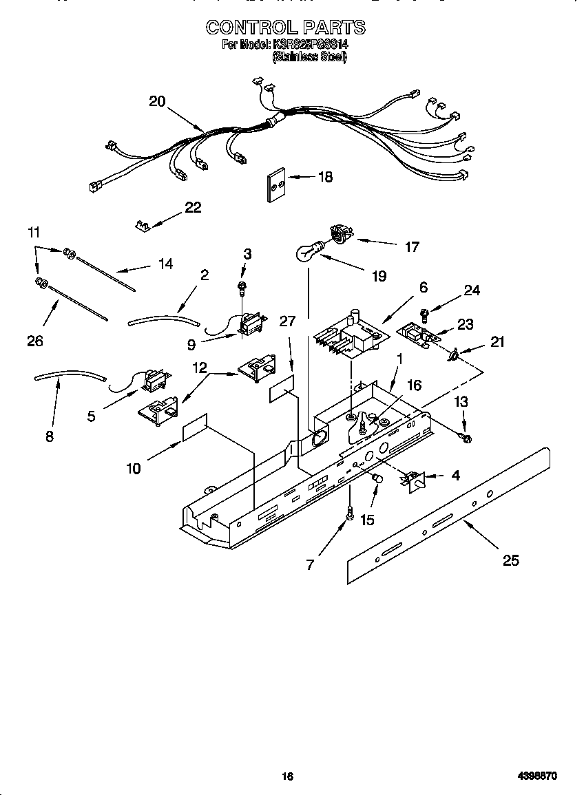 KitchenAid KSRS25FGSS14 control diagram