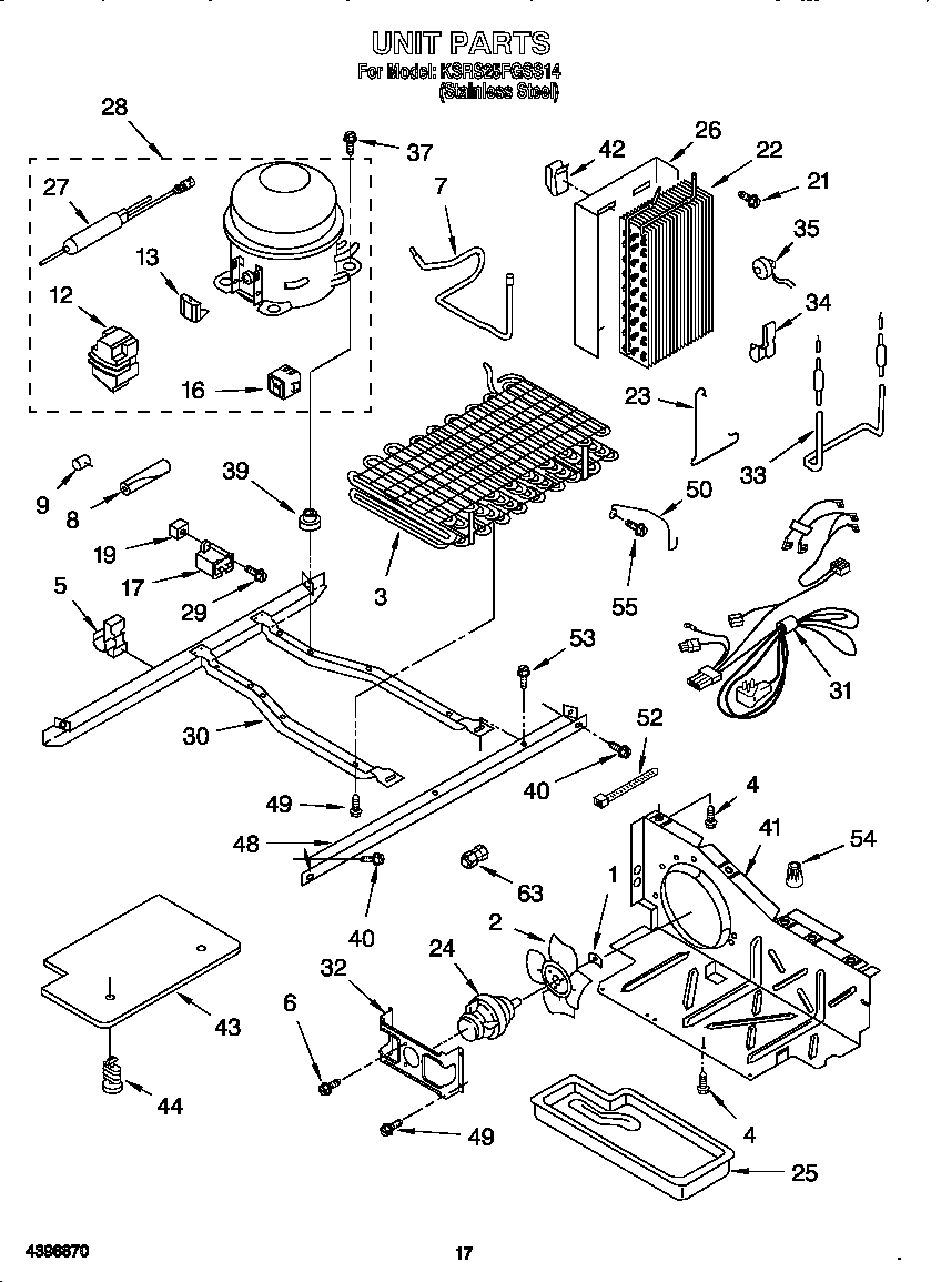 KitchenAid KSRS25FGSS14 unit diagram
