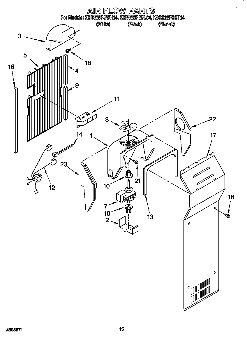 KitchenAid KSRS25FGBL04 air flow diagram