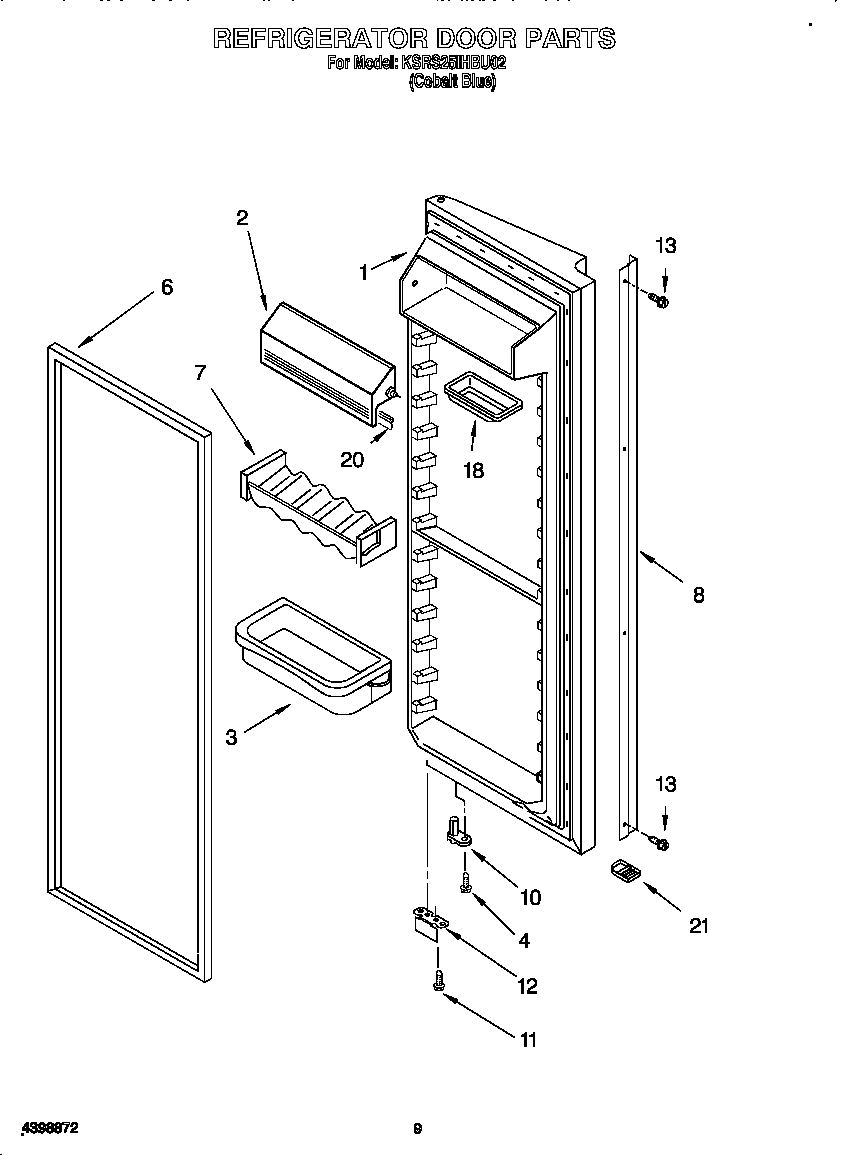 KitchenAid KSRS25IHBU02 refrigerator door diagram