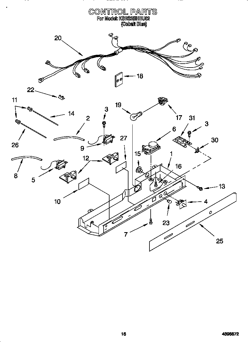 KitchenAid KSRS25IHBU02 control diagram