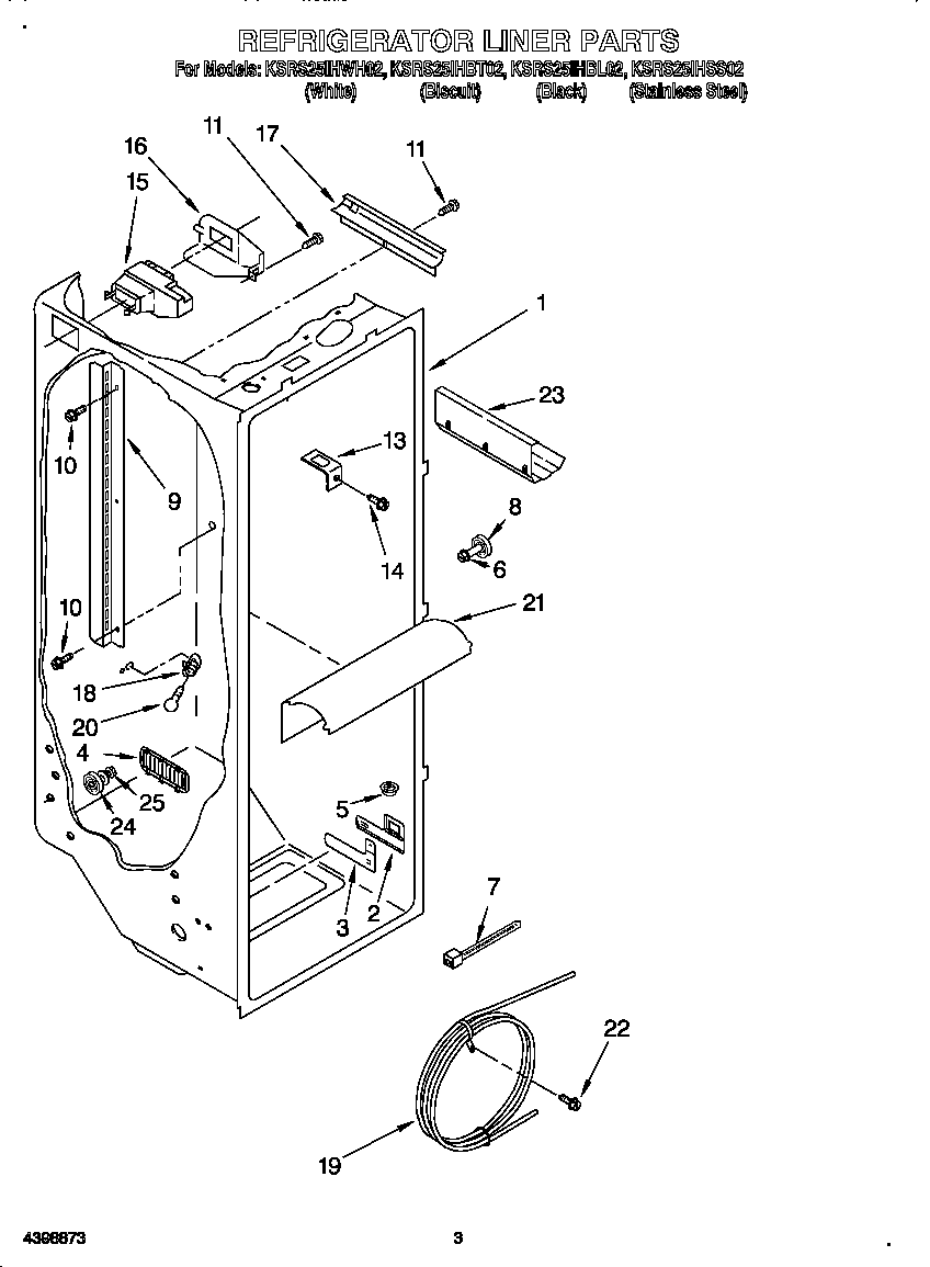 KitchenAid KSRS25IHBT02 refrigerator liner diagram