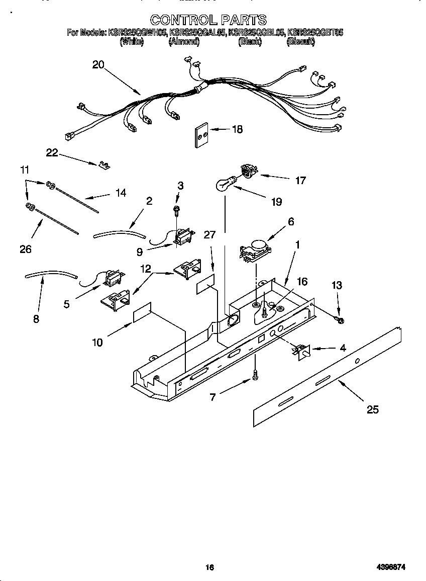 KitchenAid KSRS25QGBT05 control diagram