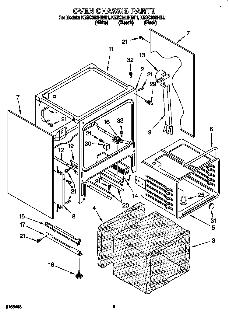 KitchenAid KESC300HWH1 oven chassis diagram