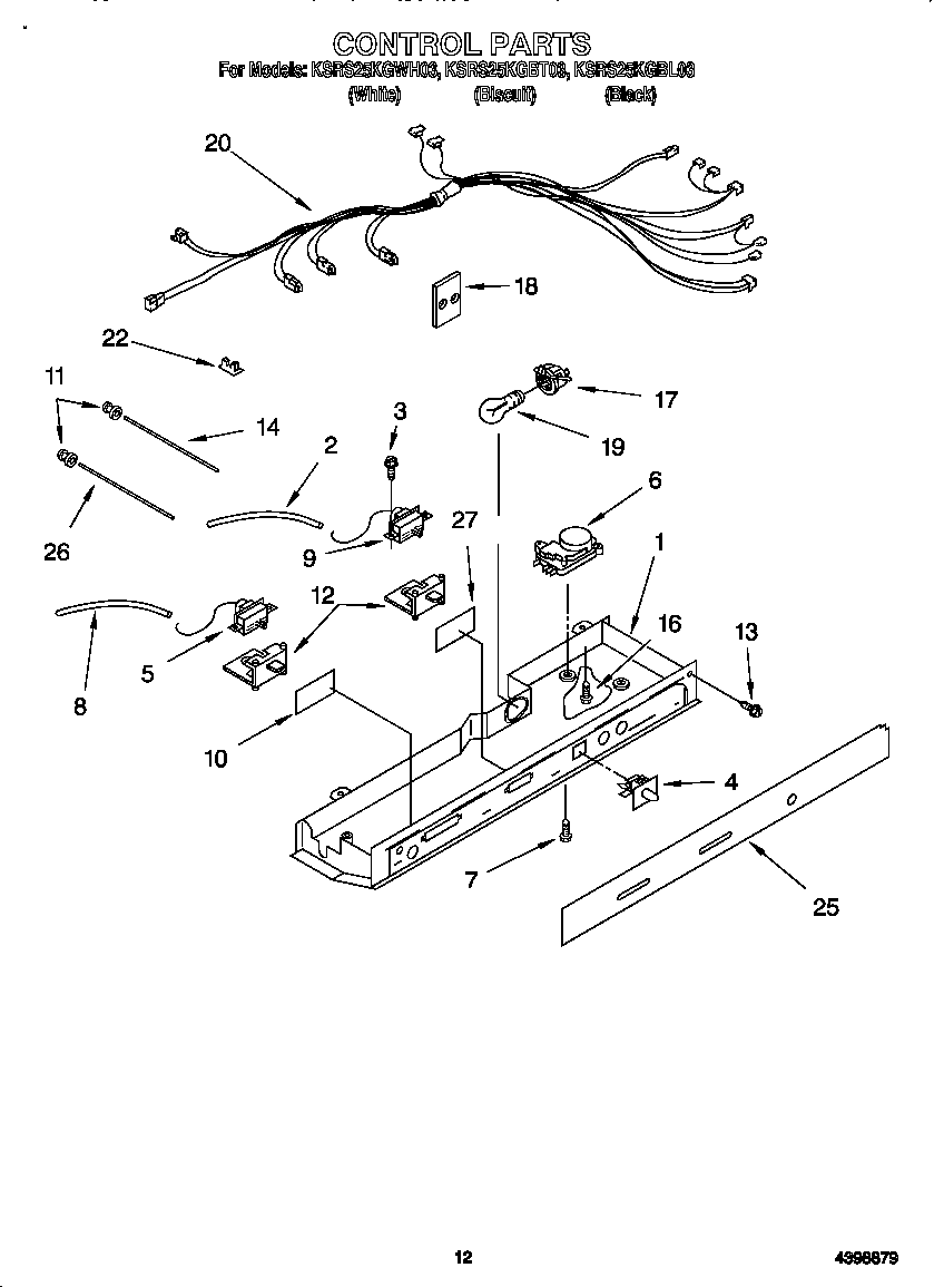 KitchenAid KSRS25KGBT03 control diagram