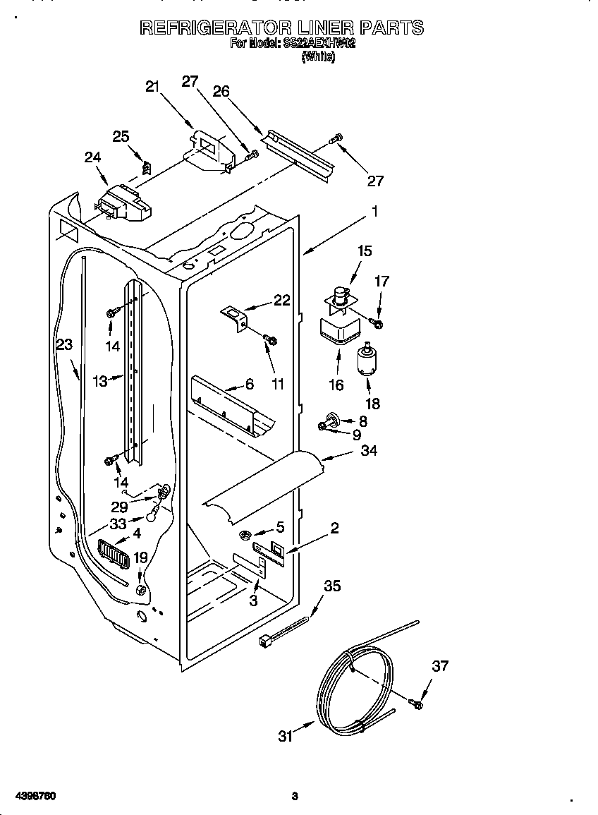 Whirlpool SS22AEXHW02 refrigerator liner diagram