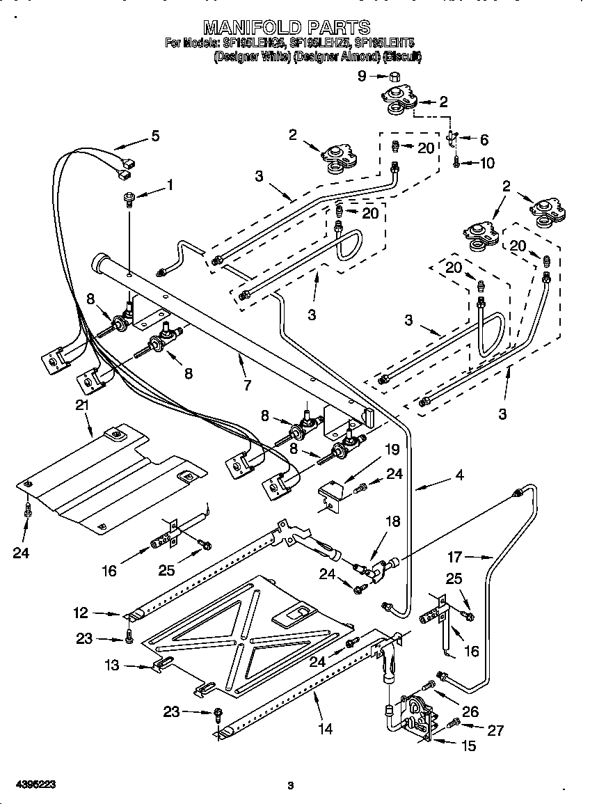 Whirlpool SF195LEHQ5 manifold diagram