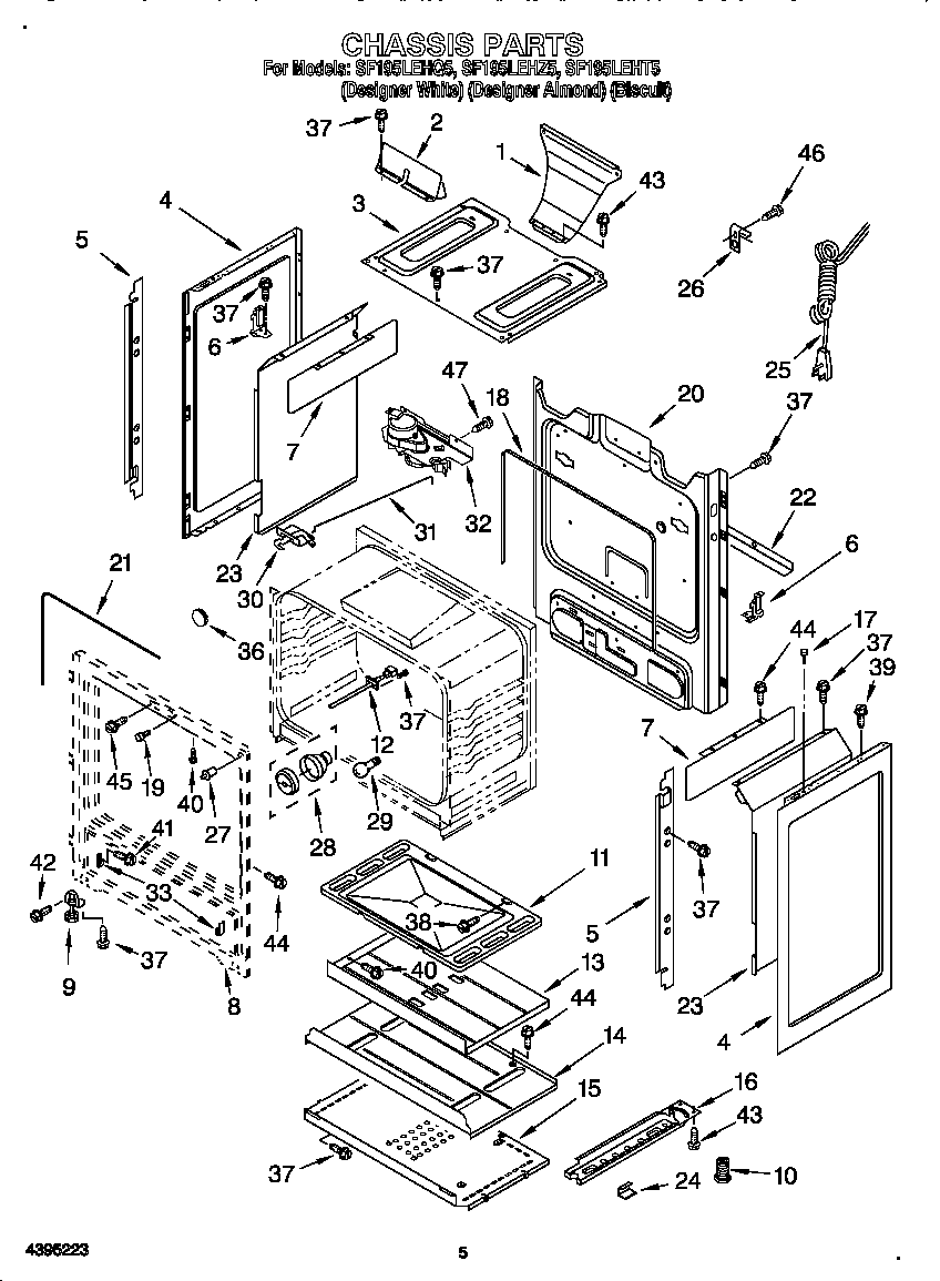 Whirlpool SF195LEHQ5 chassis diagram