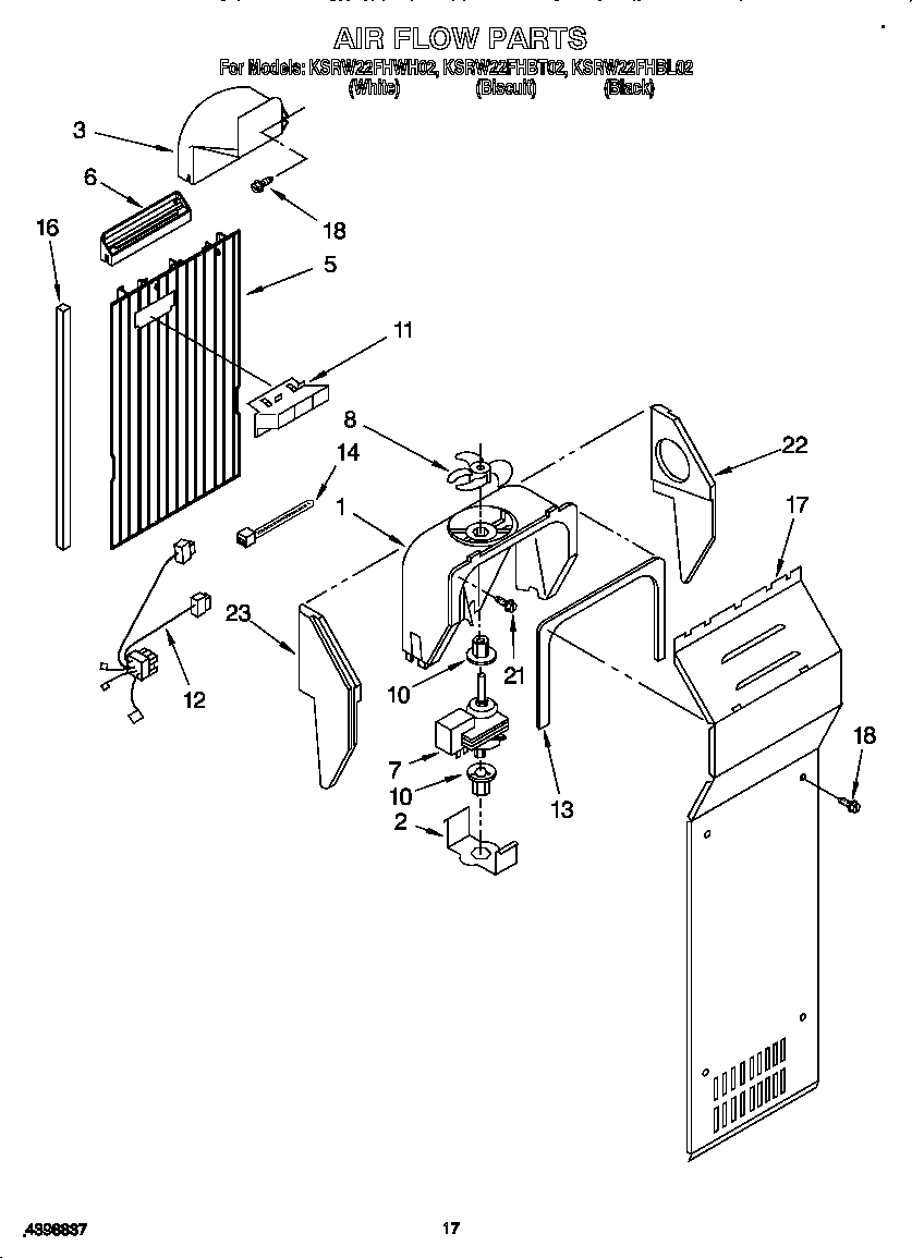 KitchenAid KSRW22FHBL02 air flow diagram