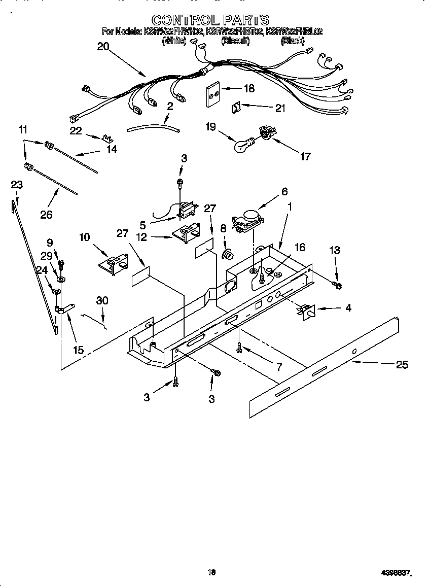 KitchenAid KSRW22FHBL02 control diagram
