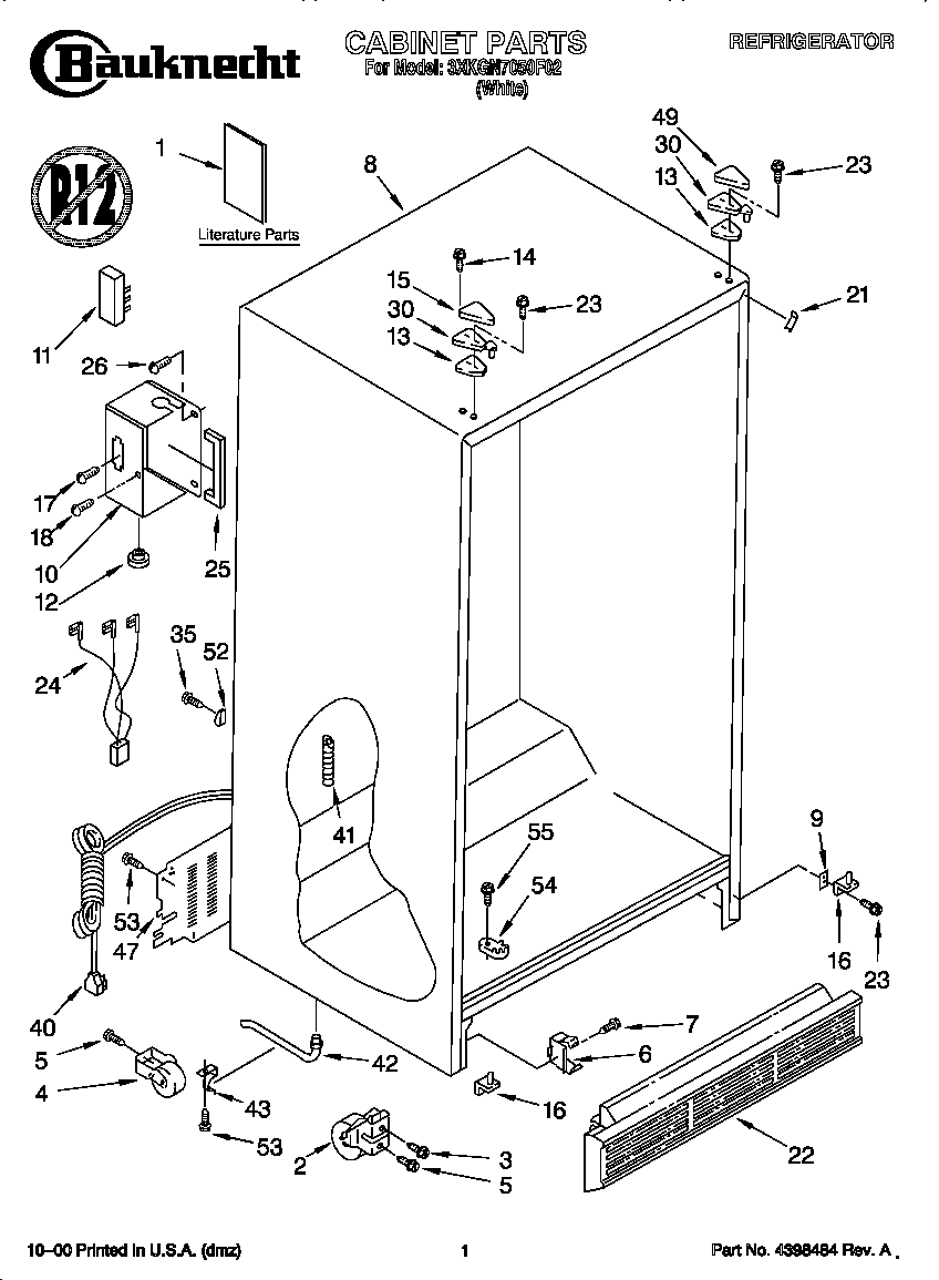 Bauknecht 3XKGN7050F02 cabinet diagram