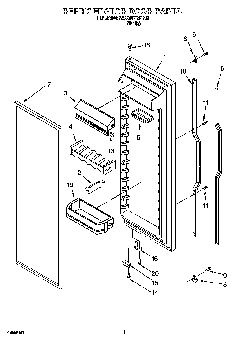 Bauknecht 3XKGN7050F02 refrigerator door diagram