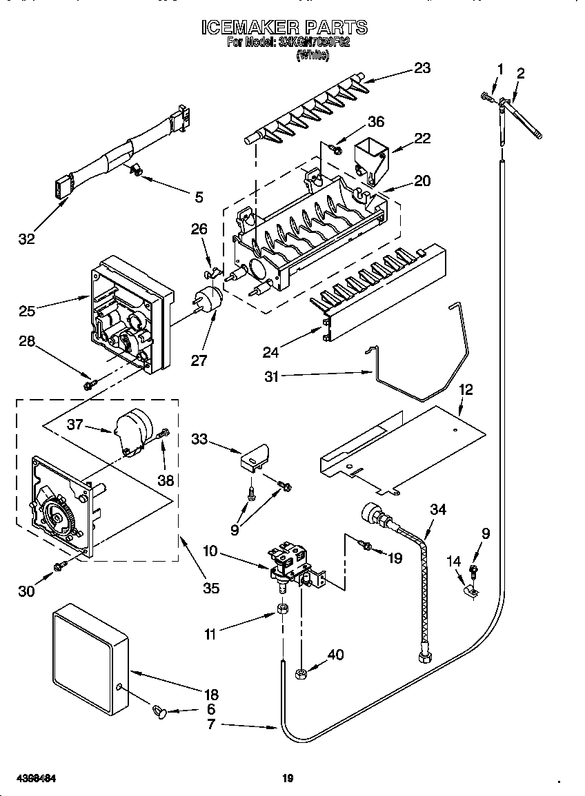 Bauknecht 3XKGN7050F02 ice maker diagram