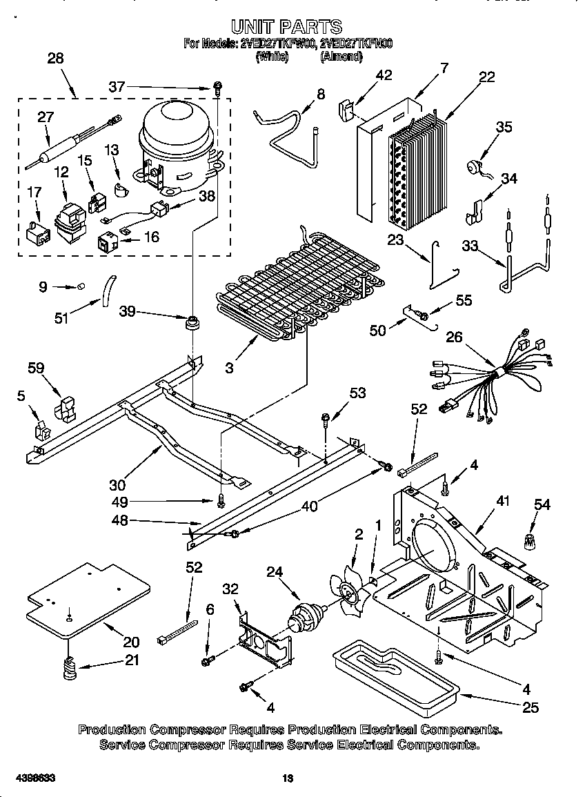 Whirlpool 2VED27TKFW00 unit diagram