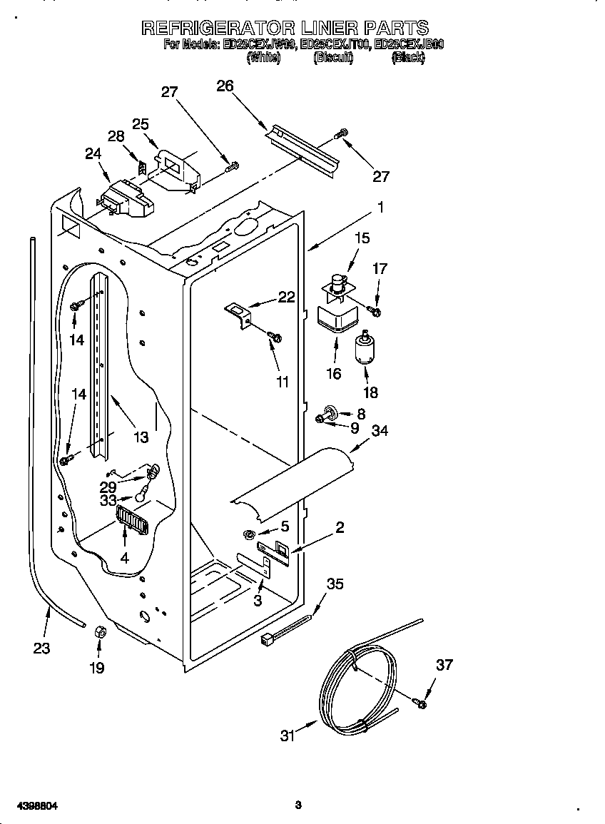 Whirlpool ED25CEXJW00 refrigerator liner diagram