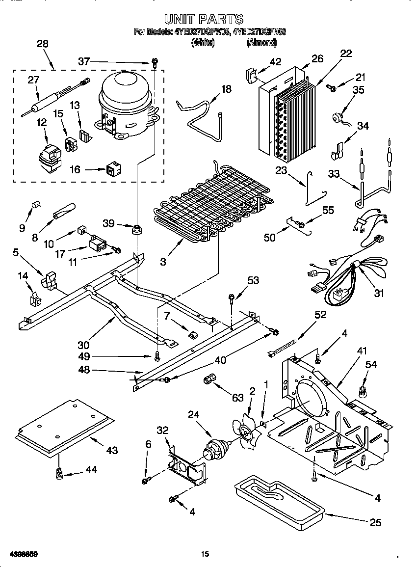 Whirlpool 4YED27DQFW03 unit diagram