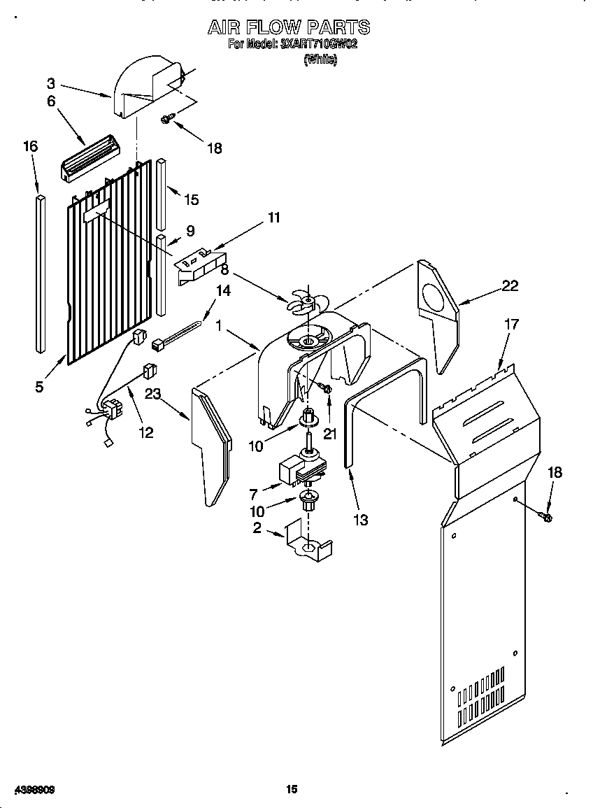 Whirlpool 3XART710GW02 air flow diagram