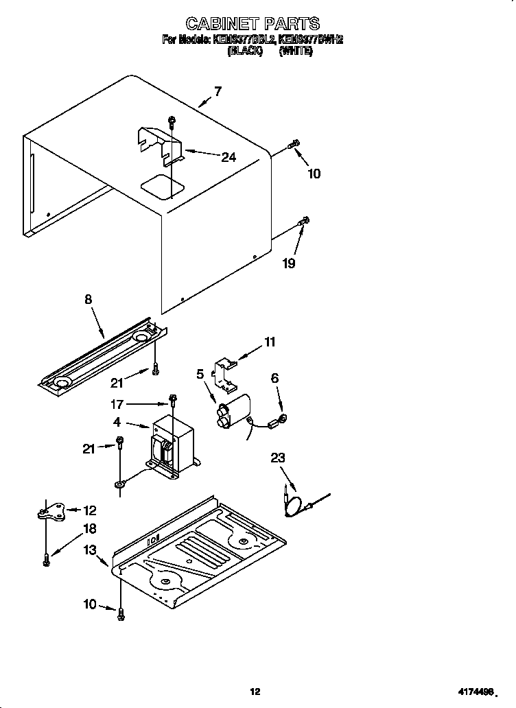 KitchenAid KEMS377BBL2 cabinet diagram