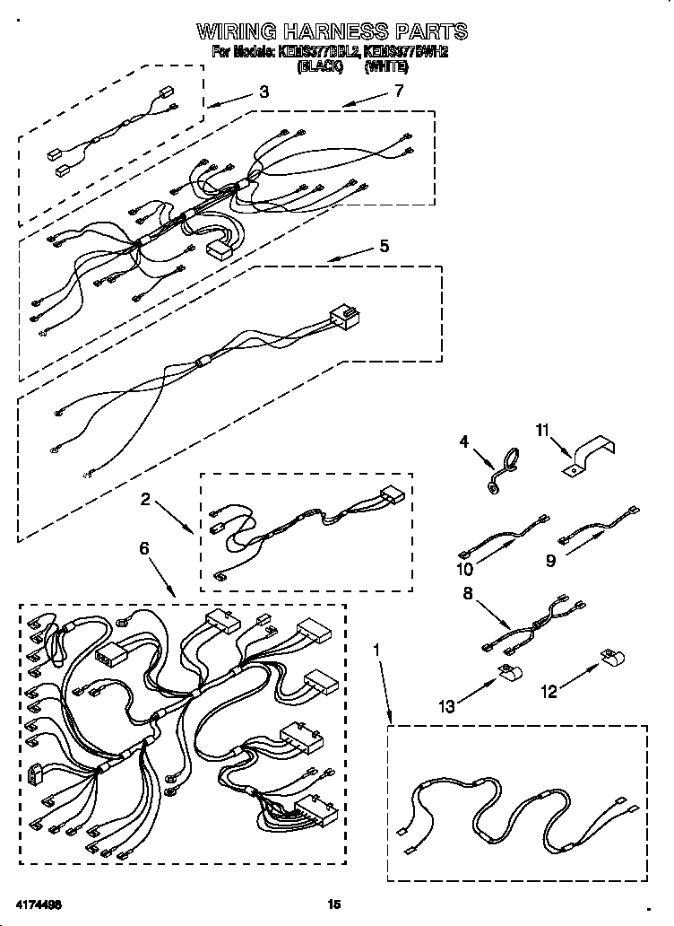 KitchenAid KEMS377BBL2 wiring harness diagram