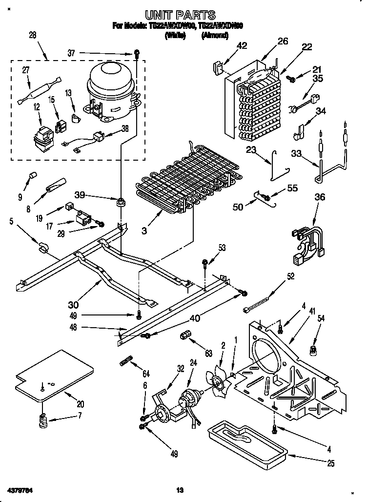Whirlpool TS22AWXDW00 unit diagram