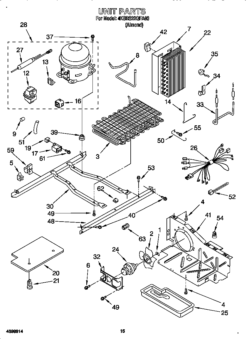 KitchenAid 4KSRS22QFA03 unit diagram