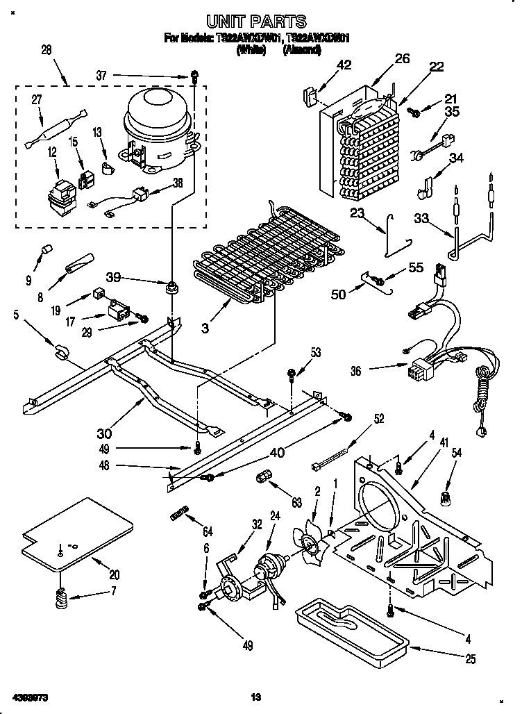 Whirlpool TS22AWXDW01 unit diagram