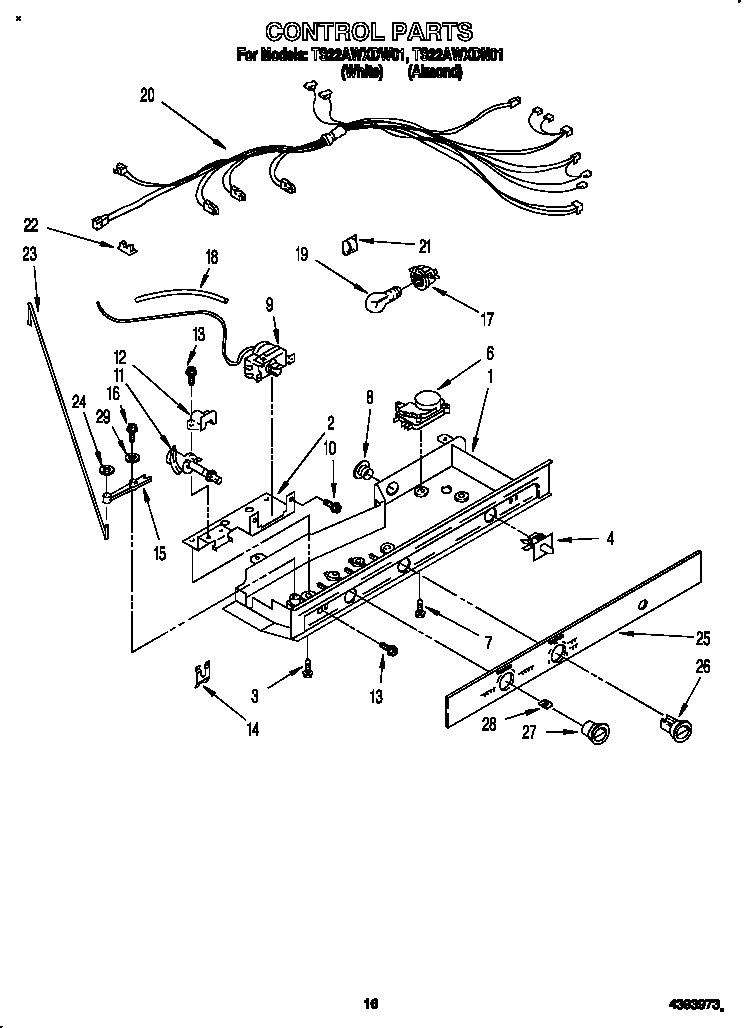 Whirlpool TS22AWXDW01 control diagram