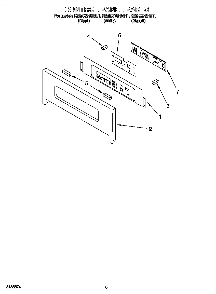 KitchenAid KEMC378HBT1 control panel diagram