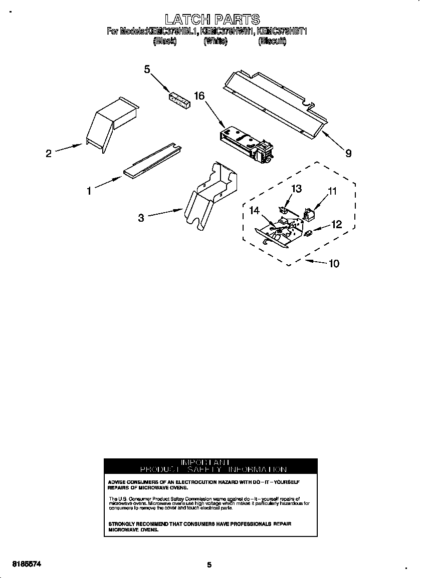 KitchenAid KEMC378HBT1 latch diagram